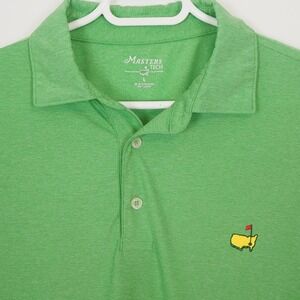 Masters Tech Mens L Green Short Sleeve Golf Polo The Masters Augusta National